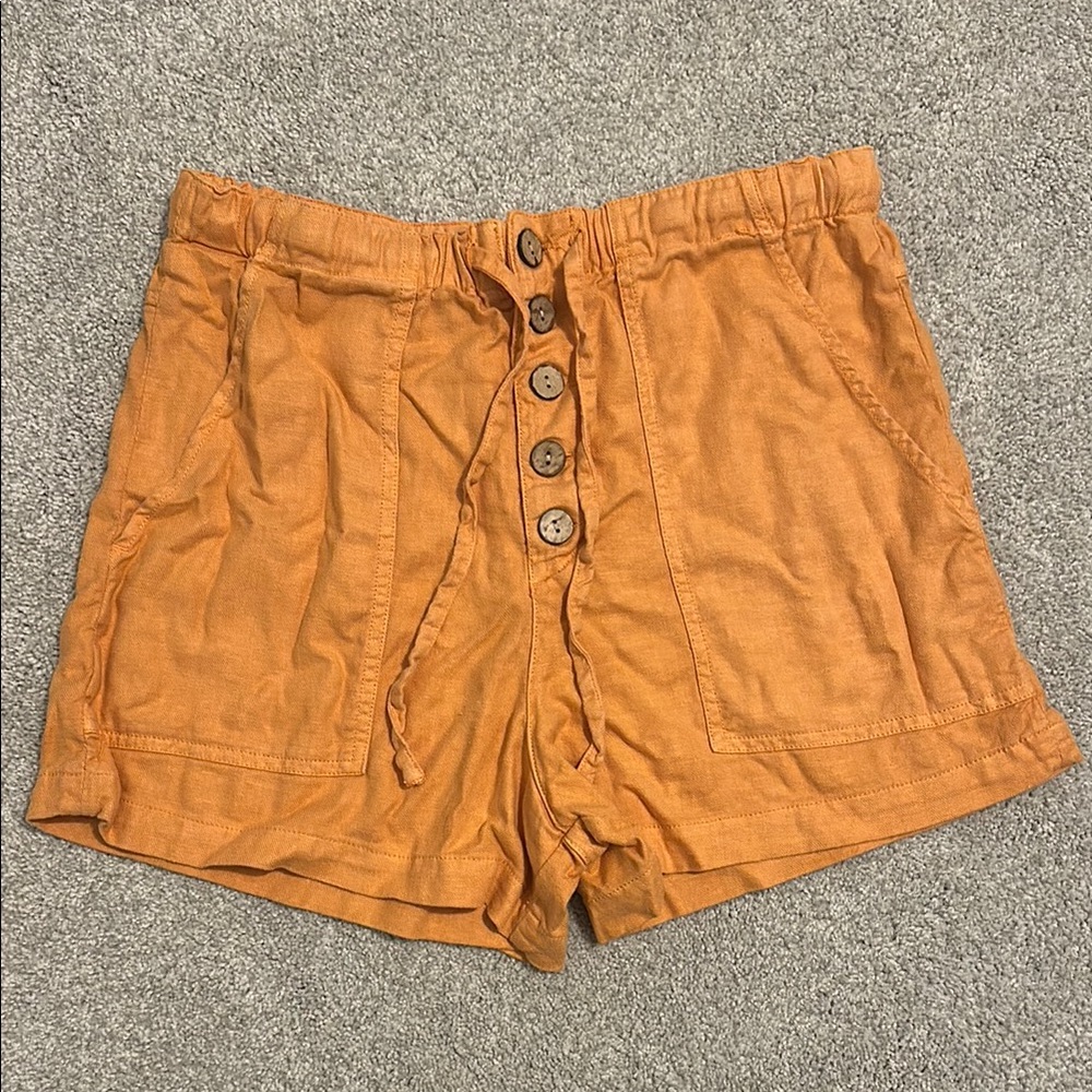 Dear John orange button-up shorts. Size small.